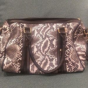 Like-new, never used large faux snake-print purse